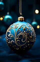 blue christmas ball