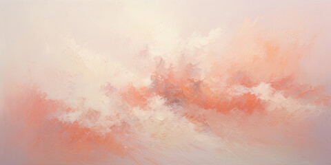 Expressive Coral color oil painting background - obrazy, fototapety, plakaty