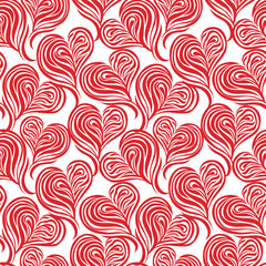 Seamless Pattern of Valentine's Heart with Zebra Print -Valentine's Vector Pattern