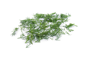 Pile of fresh green dill isolated on white