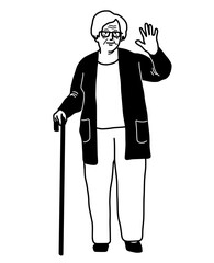 Elderly Portrait. Grandmother Happiness Portrait. 