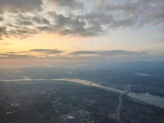 Aerial views of Fraser River and Lake Okanagan in British Columbia