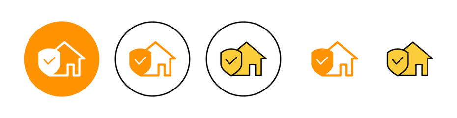 Fototapeta premium home insurance icon set for web and mobile app. home protection sign and symbol