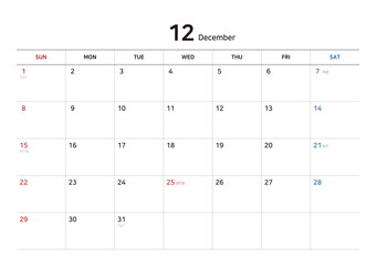 Korea 2024 desktop calendar template