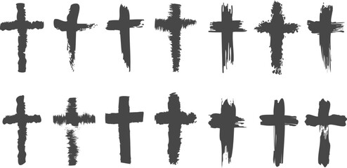 Hand drawn black crosses