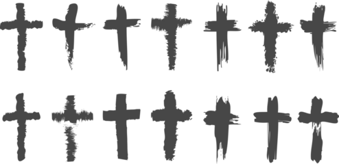 Foto op Canvas Hand drawn black crosses © vectortatu