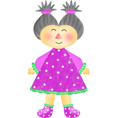 Little funny and crazy girl. 