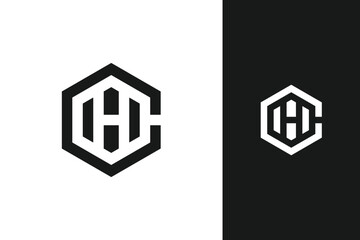 c h letter monogram logo design