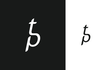 t p letter monogram logo design