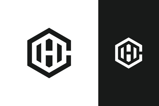 c h letter monogram logo design