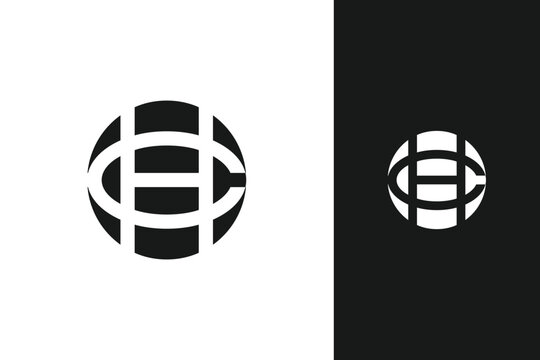 c h letter monogram logo design