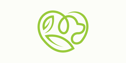 health logo design with a combination of love and pet shapes