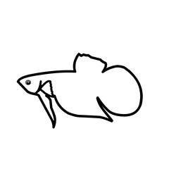 Outline Betta Fish 