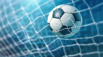 soccer ball in goal net