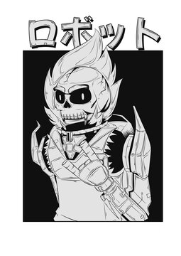 Skull robot illustration