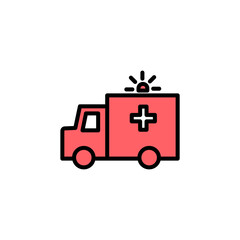Fototapeta premium Ambulance icon set illustration. ambulance truck sign and symbol. ambulance car