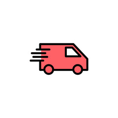 Delivery truck icon set illustration. Delivery truck sign and symbol. Shipping fast delivery icon