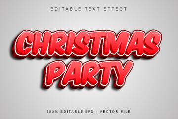 Christmas Party Editable Text Effect Cartoon Style