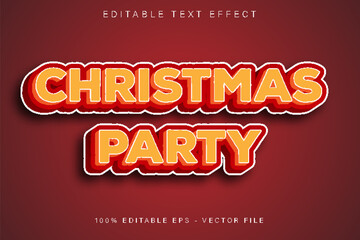 Christmas Party Editable Text Effect Cartoon Style
