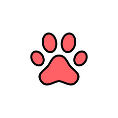 Paw icon set illustration. paw print sign and symbol. dog or cat paw