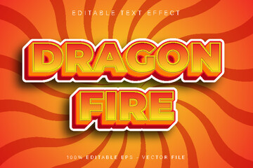 Dragon Fire Editable Text Effect Cartoon Style