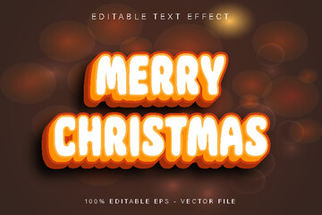 Merry Christmas Editable Text Effect Cartoon Style