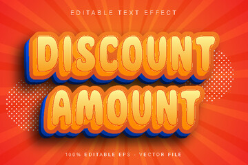 Discount Amount Editable Text Effect Cartoon Style