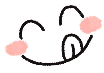 Cartoon drawing, symbol, icon, cute, smiley face, delicious