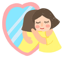 drawing character cute cartoon icon symbol relax love yourself respect yourself forgive yourself