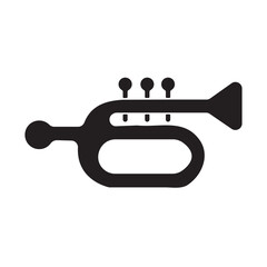 Trumpet icon on white background. Music symbol vector illustration