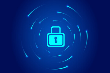 Network security and privacy concept lock icon