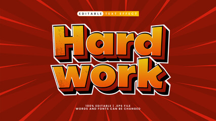 hard work 3d text effect