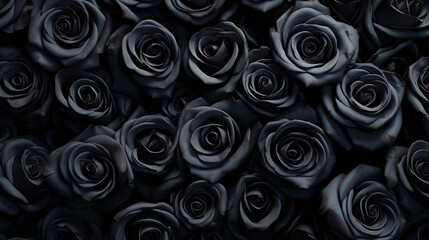 たくさんの黒い薔薇の背景 - obrazy, fototapety, plakaty
