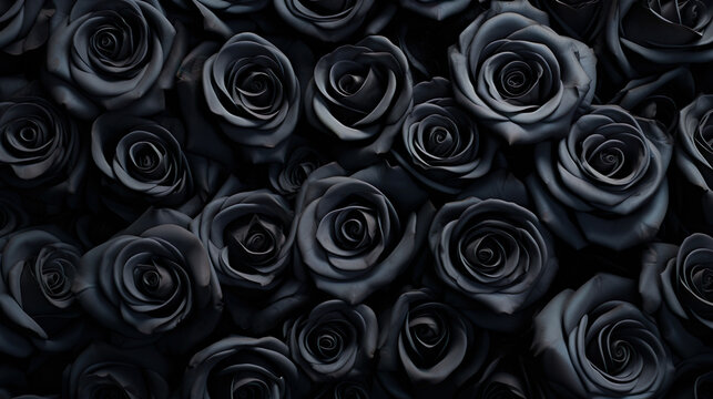 たくさんの黒い薔薇の背景