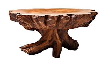 Real wood table on a white background