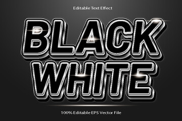 Black White Editable Text Effect Emboss Cartoon Gradient Style