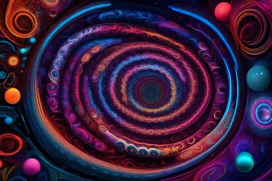 abstract background with circles 4k, 8k, 16k, full ultra HD, high resolution and cinematic photography