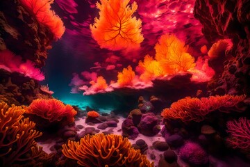 Fototapeta na wymiar coral reef in aquarium 4k, 8k, 16k, full ultra HD, high resolution and cinematic photography