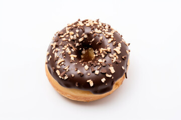 chocolate donut isolated on white
