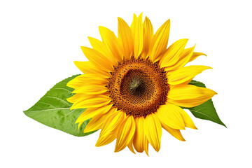 Fototapeta premium Isolated beautiful sunflower on white background with clipping path
