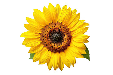 Isolated beautiful sunflower on white background with clipping path - obrazy, fototapety, plakaty