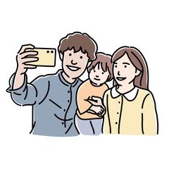 自撮りするファミリー