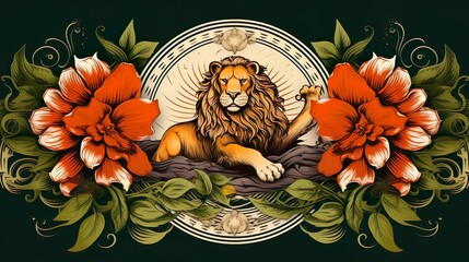 An artistic representation of the constitution of India adorned with the emblem of a lion and lotus flowers in the tri-colors for a Republic Day banner background