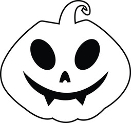 Black line Cute Halloween Pumpkin icon. Smiling cartoon lantern face editable stock. Halloween holiday character in shape of pumpkin. Halloween pumpkin day symbol isolated on transparent background.