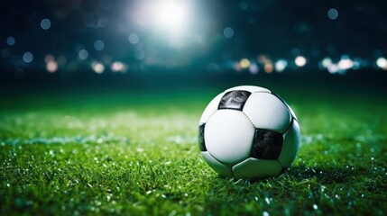 Fototapeta premium soccer ball in football ground