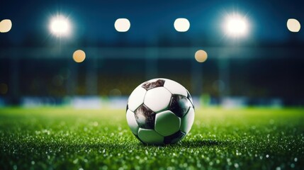 Fototapeta premium soccer ball in football ground