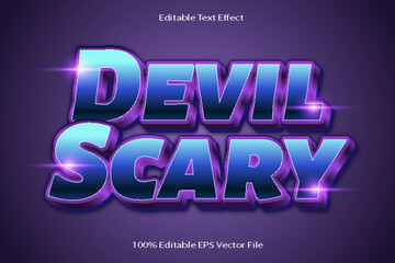 Devil Scary Editable Text Effect Emboss Cartoon Gradient Style