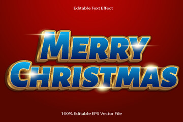 Merry Christmas Editable Text Effect Emboss Cartoon Gradient Style