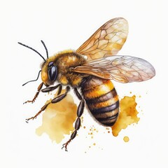 AI generated illustration of a bee painted in a watercolor style