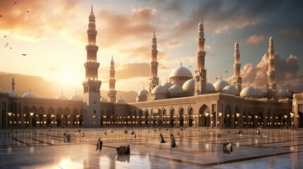 Fototapeta na wymiar Tower of i Mosque, Medina, Masjid